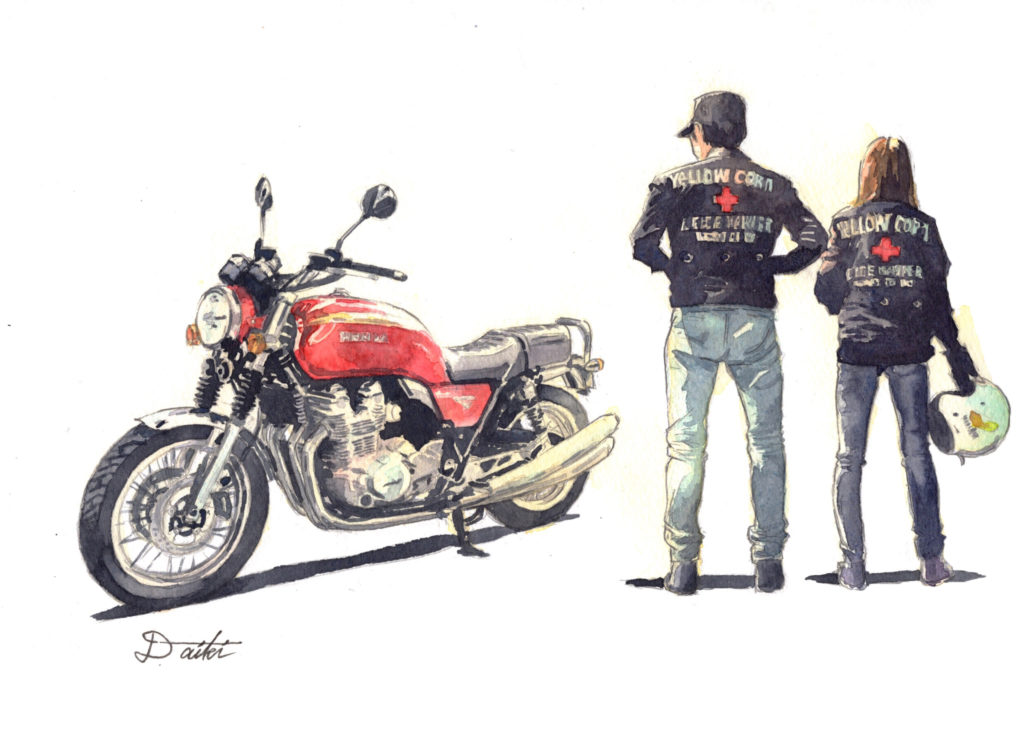 HONDA CB!!00EX 水彩イラスト