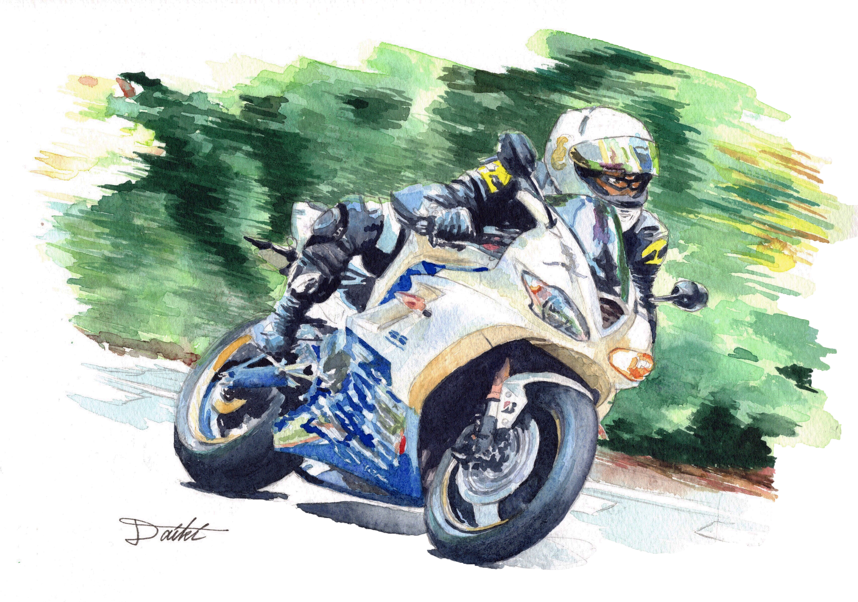 TRIUMPH Daytona675 水彩イラスト