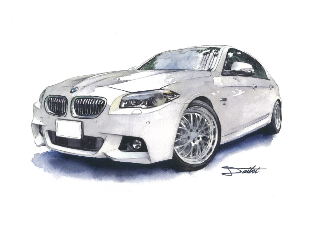 BMW/5シリーズ F10 水彩イラスト