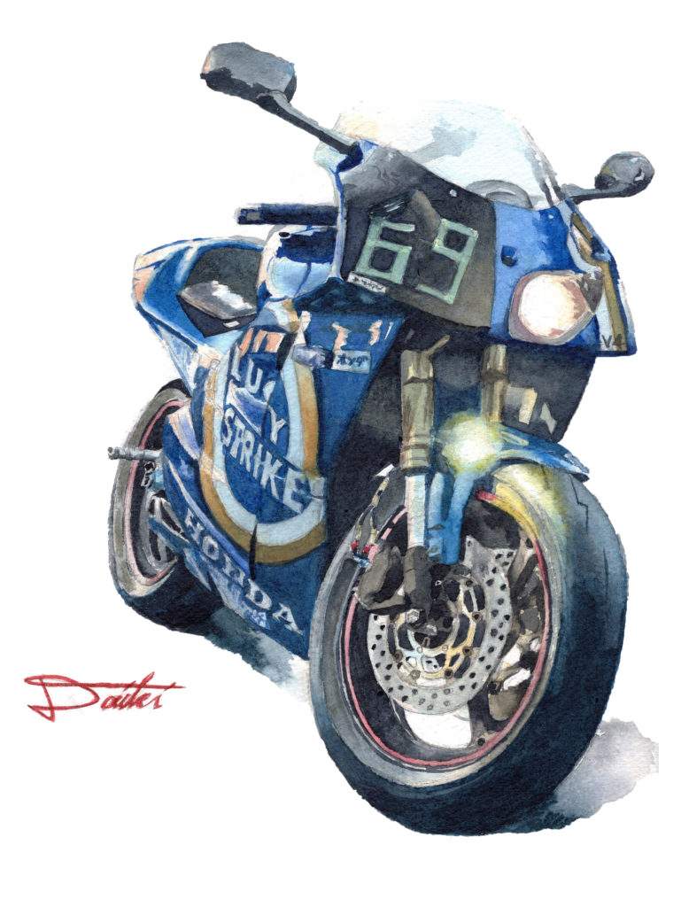 HONDA RVF400 水彩イラスト