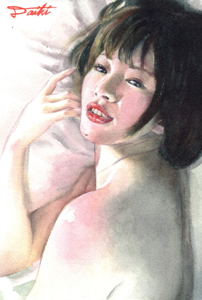 大河ちひろ 水彩似顔絵イラスト