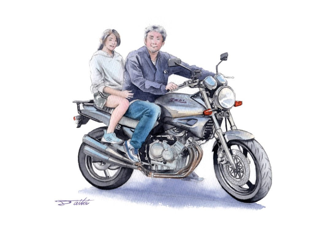 YAMAHA ジール 単車倶楽部連載 水彩バイクイラスト