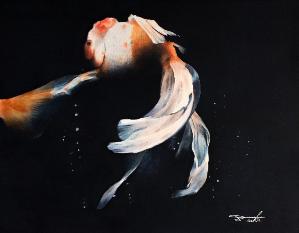 金魚 水彩魚イラスト