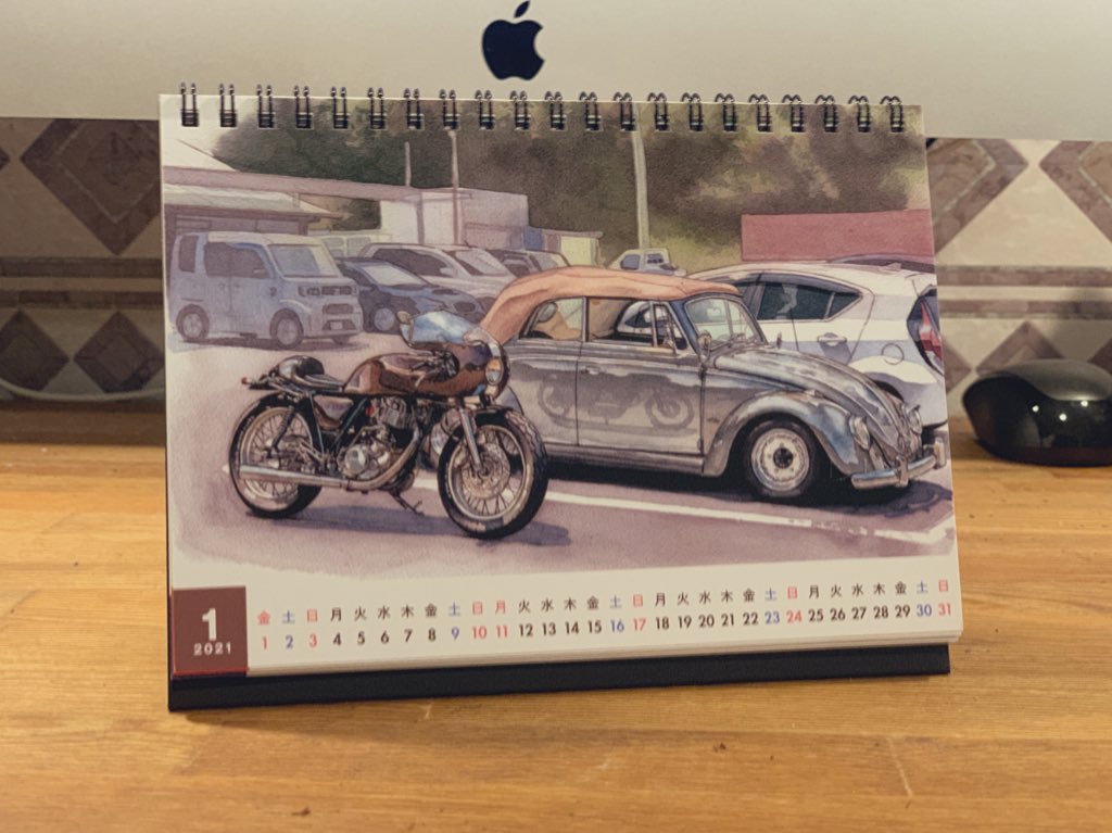 オリジナルカレンダー 乗り物イラストカレンダー B6卓上カレンダー
