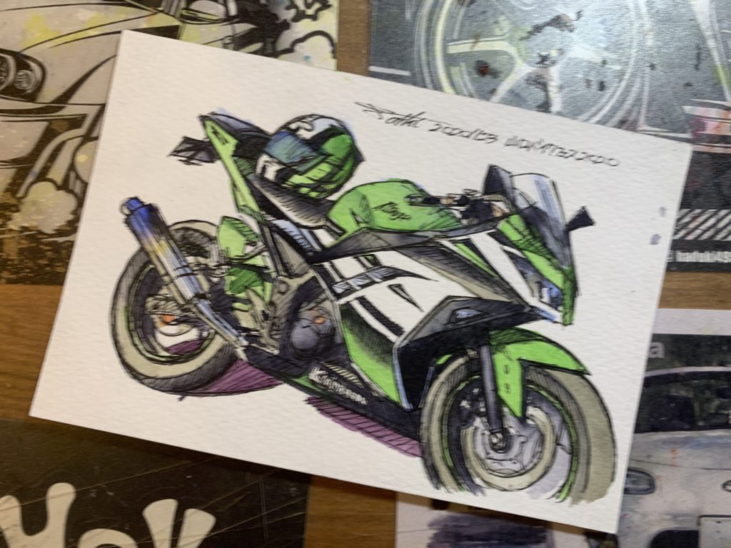 山口バイクフェス2020水彩バイクイラスト イベント限定