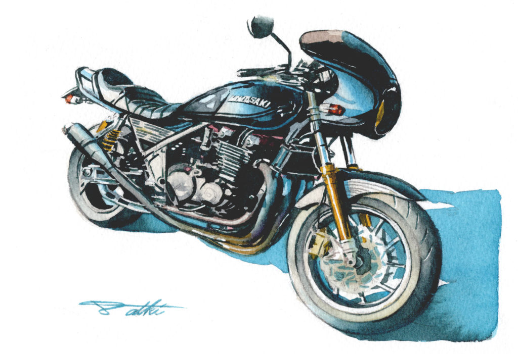 愛車イラストオーダー 水彩バイクイラスト