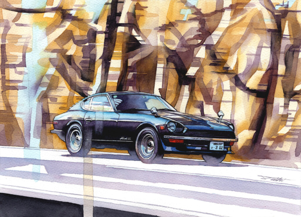 日産 フェアレディZ S30 水彩車イラスト