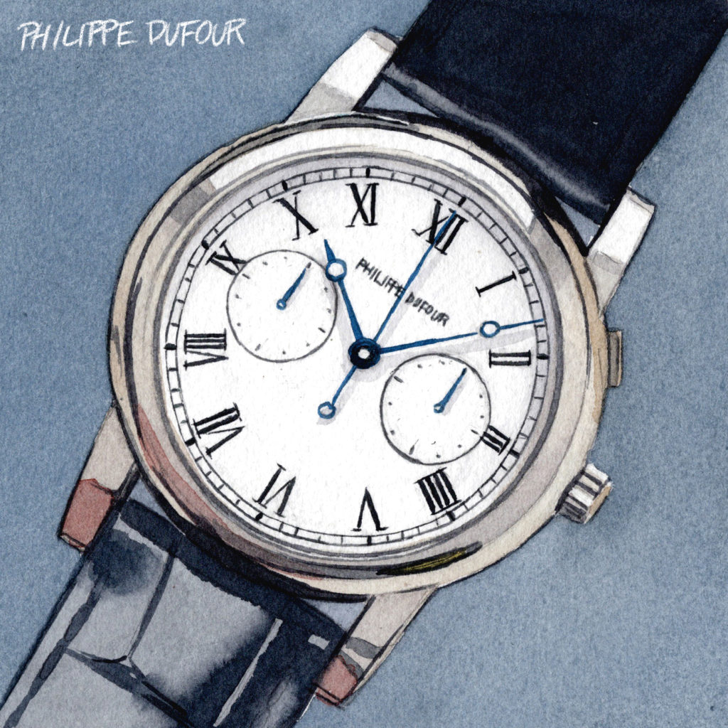 雑誌 Pen 2021年12号 「時計のプロが最後に選ぶ、”上がり”の一本」 PHILIPPE DUFOOUR水彩時計イラスト