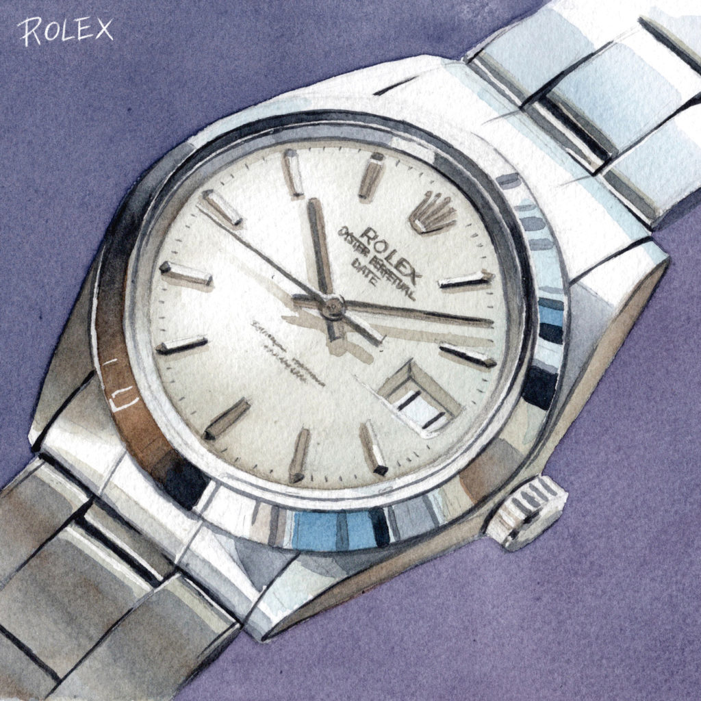 雑誌 Pen 2021年12号 「時計のプロが最後に選ぶ、”上がり”の一本」 ロレックス水彩時計イラスト