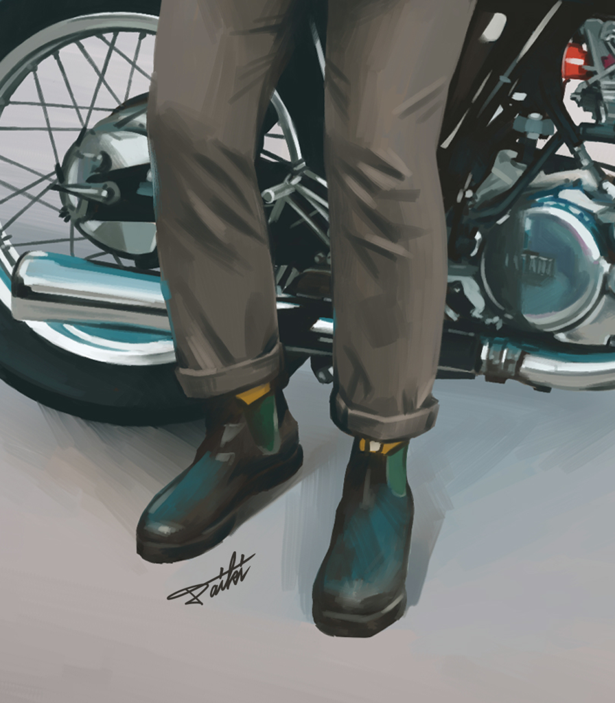 スーツ 足元 ブーツ 人物イラスト