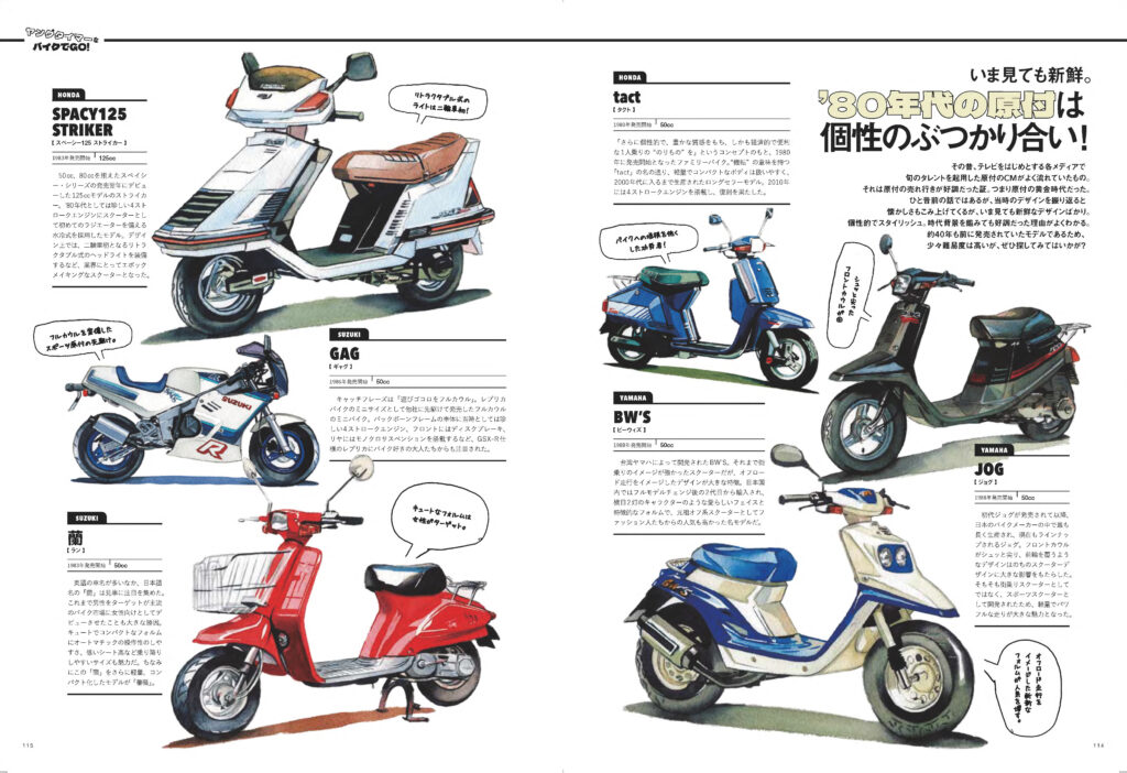 雑誌 2nd(セカンド)vol.172 80年代の原付 水彩バイクイラスト