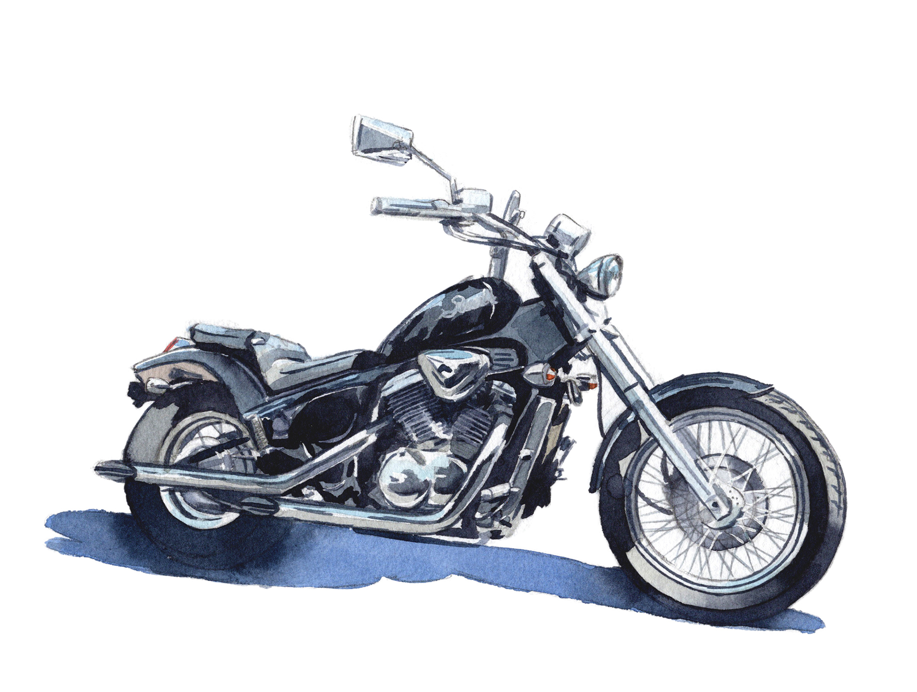 水彩バイクイラスト コサカのアトリエ