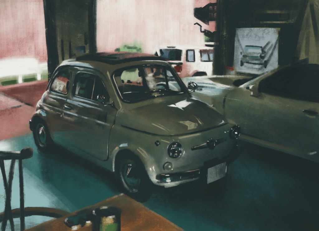 FIAT 500 車イラスト