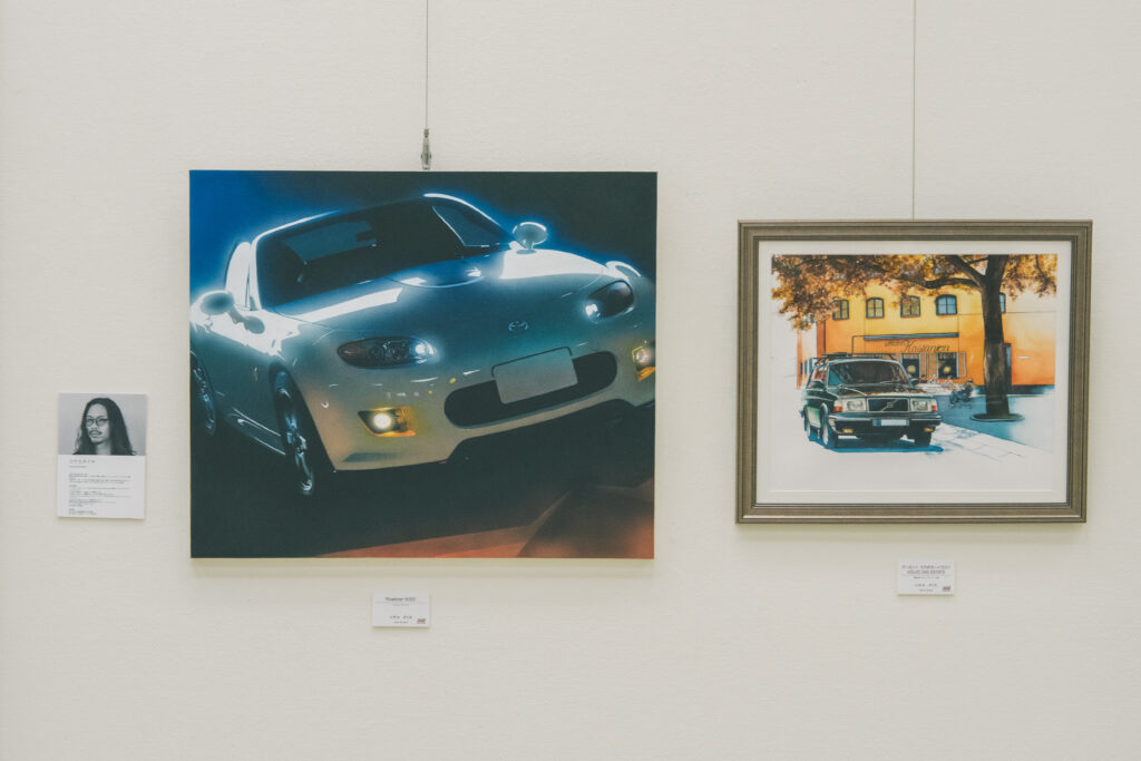 【グループ展】AAFオートモビル・アート連盟 第11回作品展～乗り物をアートする～ MAZDA NCEC Roadstar・ボルボ240エステート 水彩車イラスト