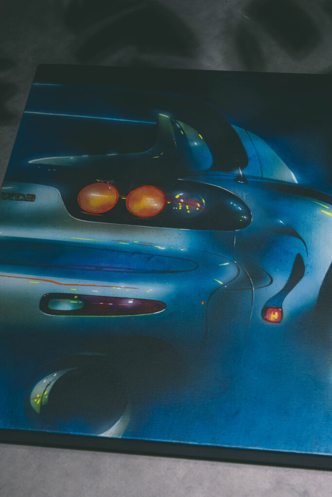 「RX-7 FD3S」 F6 / アクリル / キャンバス #drawing #mazda #rx7 #fd3s #車イラスト #絵 #イラスト #illust #illustration #art #イラストレーター #painting #絵画 #automobile #painting #acryl #acrylic #acrylicpainting #withmazda