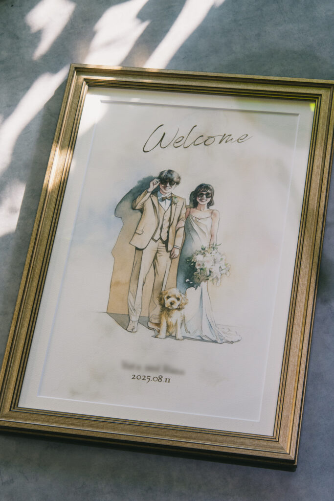 ウェルカムボードを描かせて頂きました ご結婚おめでとうございます！ #絵 #イラスト #illust #illustration #art #イラストレーター #watercolor #透明水彩 #portrait #人物イラスト #ウェルカムボード #結婚式 #ウェディングイラスト #ウェディング #welcomeboard #wedding