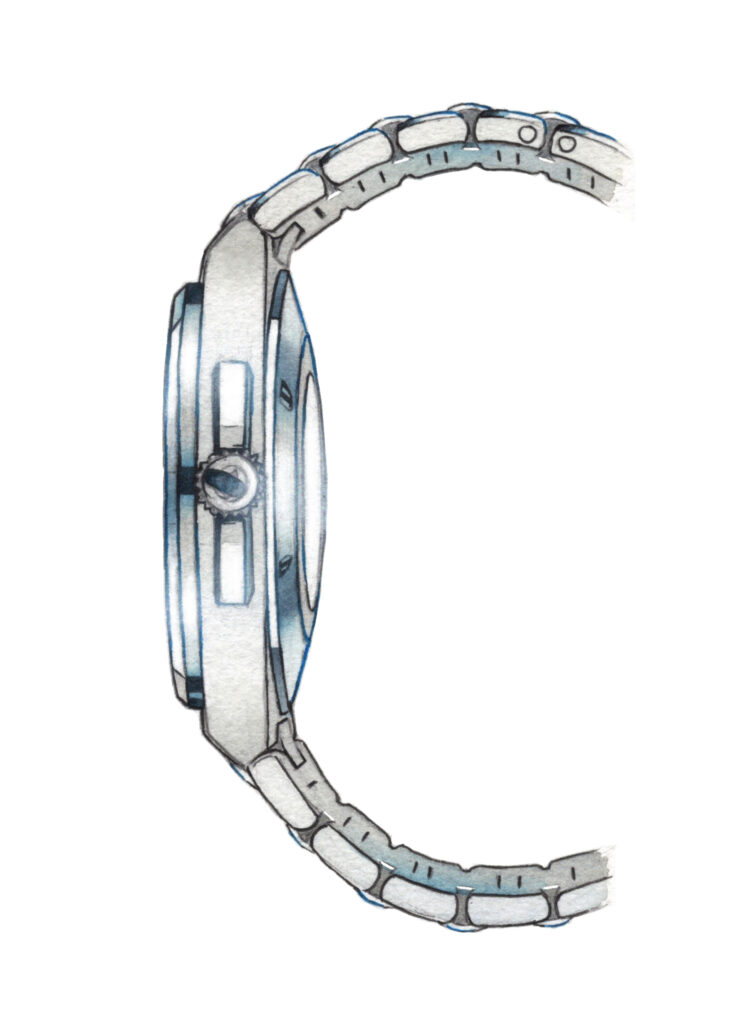 UOMO 2026年1月号 イラストカット #pen #絵 #イラスト #illust #illustration #watercolor #水彩画 #透明水彩 #カットイラスト #時計イラスト #雑誌 #イラストカット #人物イラスト #uomo