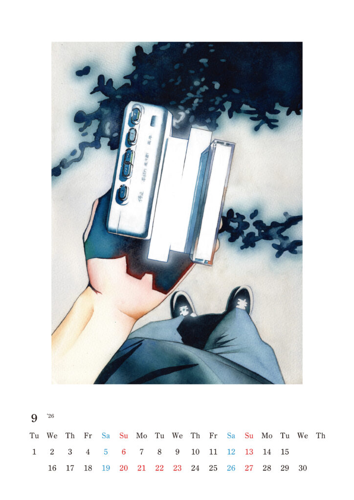 【daiki kosaka illustration CALENDAR 2026】オリジナルイラストレーションカレンダー #watercolor #透明水彩 #絵 #イラスト #illust #illustration #art #イラストレーター #水彩画 #painting #絵画 #アート #acrylic #リアルタッチ #ノスタルジック #個展 #展示 #exhibition #山口 #yamaguchi #カレンダー #artwork