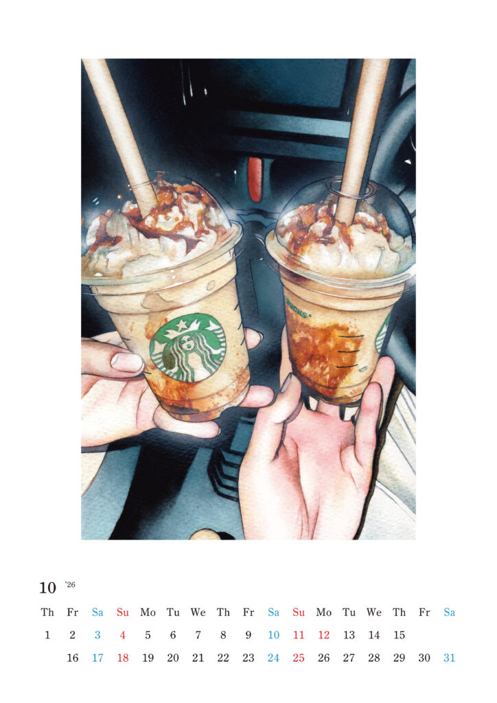 【daiki kosaka illustration CALENDAR 2026】オリジナルイラストレーションカレンダー #watercolor #透明水彩 #絵 #イラスト #illust #illustration #art #イラストレーター #水彩画 #painting #絵画 #アート #acrylic #リアルタッチ #ノスタルジック #個展 #展示 #exhibition #山口 #yamaguchi #カレンダー #artwork