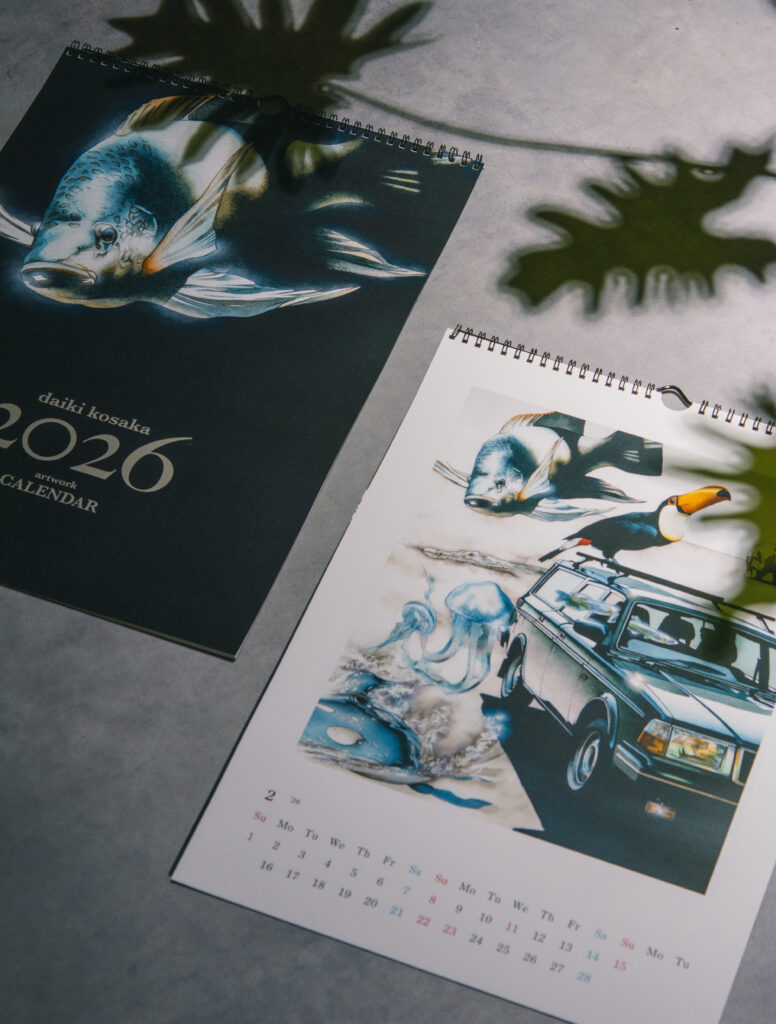 【daiki kosaka illustration CALENDAR 2026】オリジナルイラストレーションカレンダー #watercolor #透明水彩 #絵 #イラスト #illust #illustration #art #イラストレーター #水彩画 #painting #絵画 #アート #acrylic #リアルタッチ #ノスタルジック #個展 #展示 #exhibition #山口 #yamaguchi #カレンダー #artwork