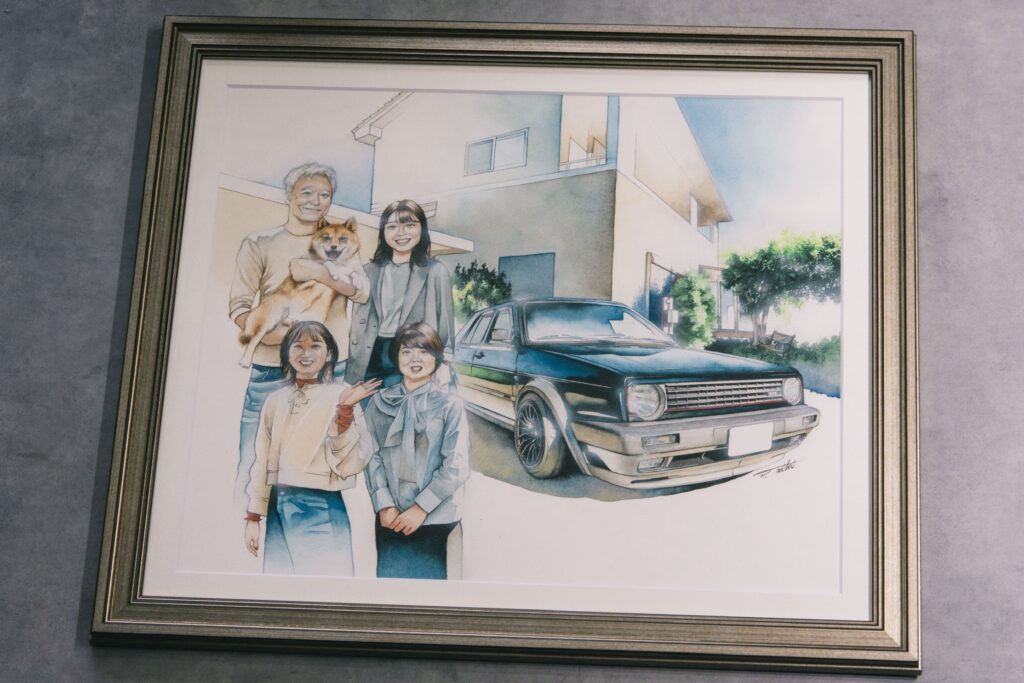 オーダー車イラスト Volkswagen golfⅡ gti #watercolor #透明水彩 #車イラスト #絵 #イラスト #illust #illustration #art #イラストレーター #水彩画 #painting #絵画 #アート #automobile #automotive #car #似顔絵 #家族 #家 #volkswagen #volkswagengolfgti