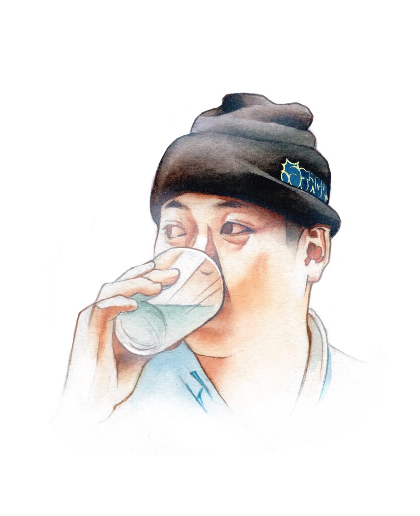 山下丸郎 #絵 #イラスト #illust #illustration #art #watercolor #水彩イラスト #透明水彩 #カットイラスト #雑誌 #イラストカット #painting #イラストレーター #人物イラスト #リアルタッチ #酒場 #食べ物イラスト #酒 #food #bar #brutus