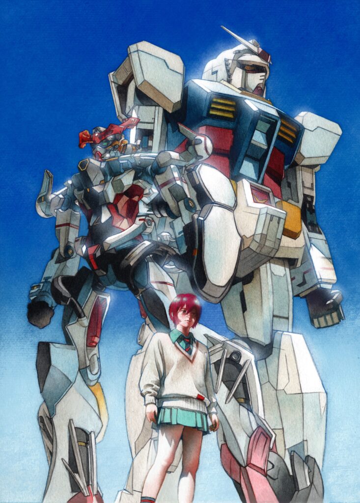 機動戦士Gundam GQuuuuuuXのファンアートを描いたアナログ水彩イラスト