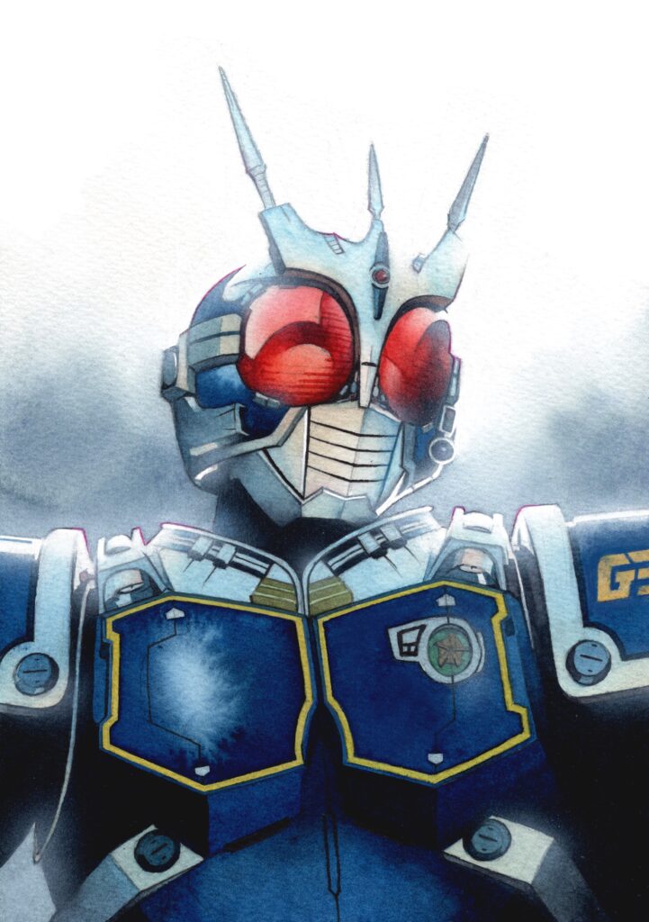 仮面ライダー アギト G3-X ファンアート アナログ水彩イラスト