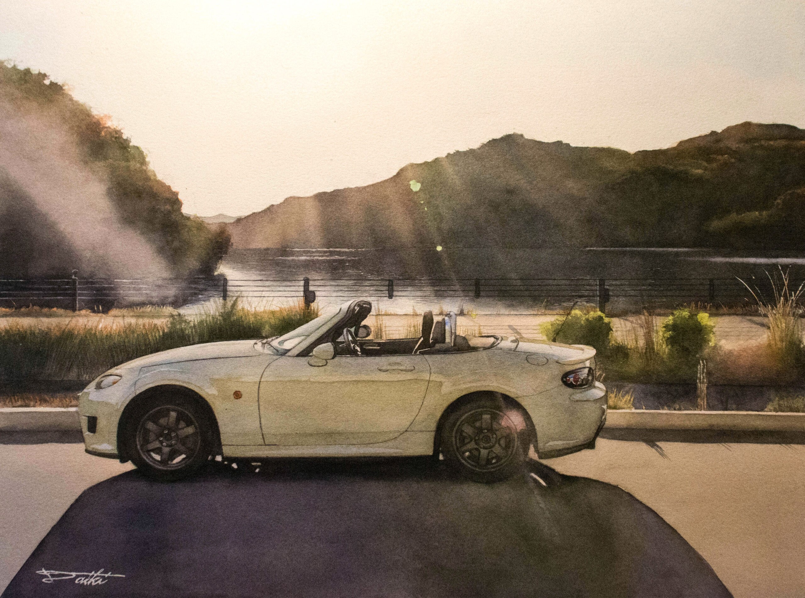 MAZDA NCEC ロードスター アナログ水彩車イラスト